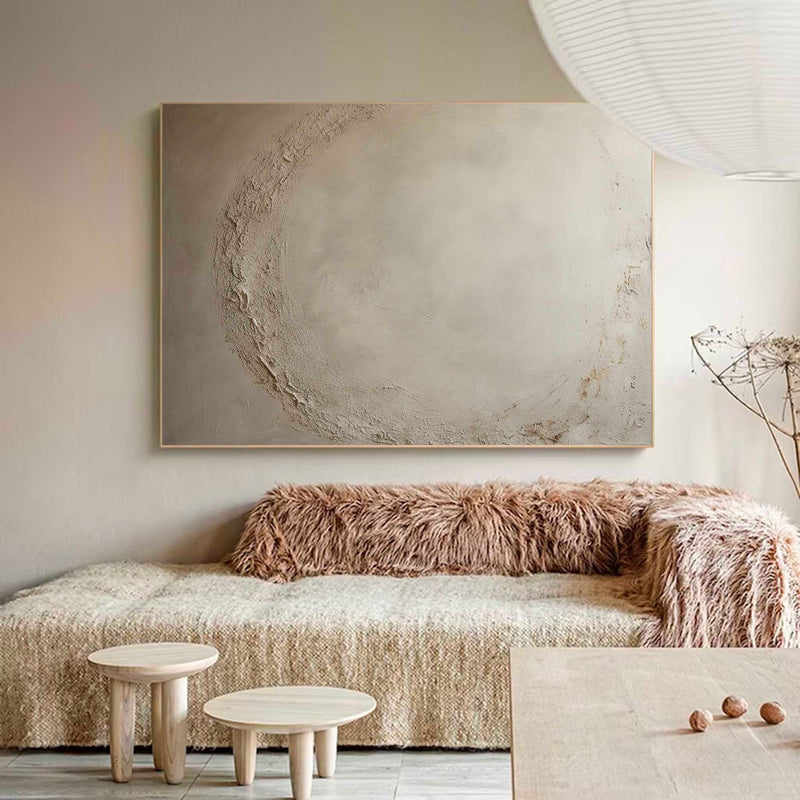 Original Beige Abstract Painting Minimalist Beige Wall Art Beige Wabi Sabi Minimalist Wall Art