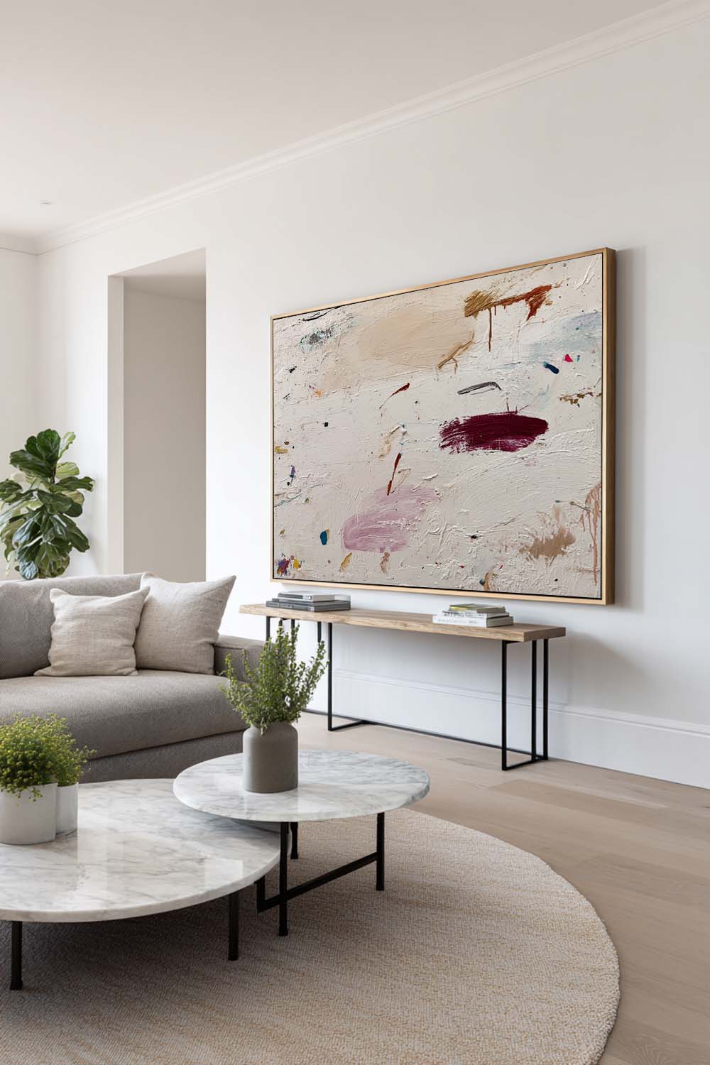 Original Neutral Earth Tones Abstract Painting Minimalist Neutral Beige Abstract Painting Wabi Sabi Beige Textured Oil Painting