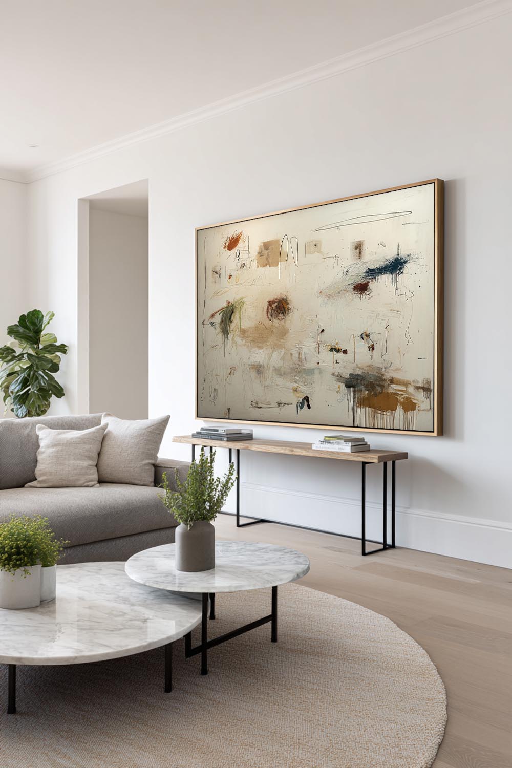 Original Beige Minimalist Abstract Painting Large Beige Abstract Graffiti Wall Art Minimalist Beige Canvas Painting