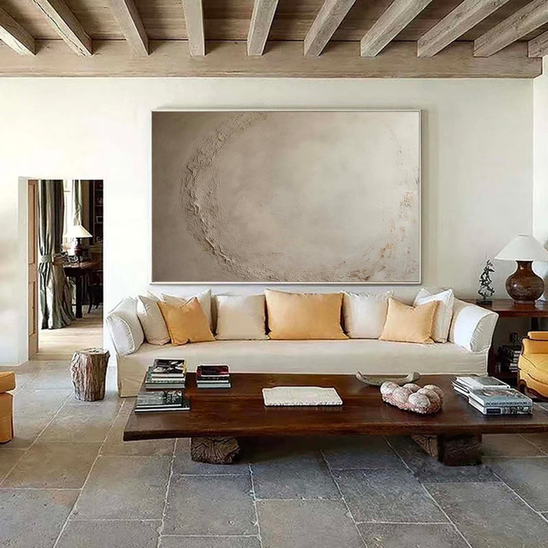 Original Beige Abstract Painting Minimalist Beige Wall Art Beige Wabi Sabi Minimalist Wall Art