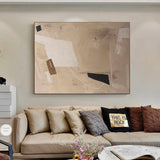 Large Original Brown Minimalist Abstract Painting Brown Abstract Canvas Wall Art Wabi Sabi Wall Art