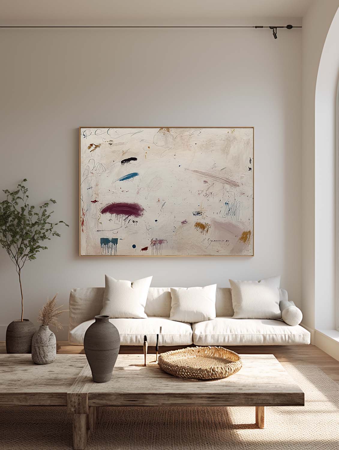 Neutral Beige And Cream Graffiti Art Minimalist Warm Neutrals Graffiti Abstract Painting Wabi Sabi Abstract Graffiti Canvas Art