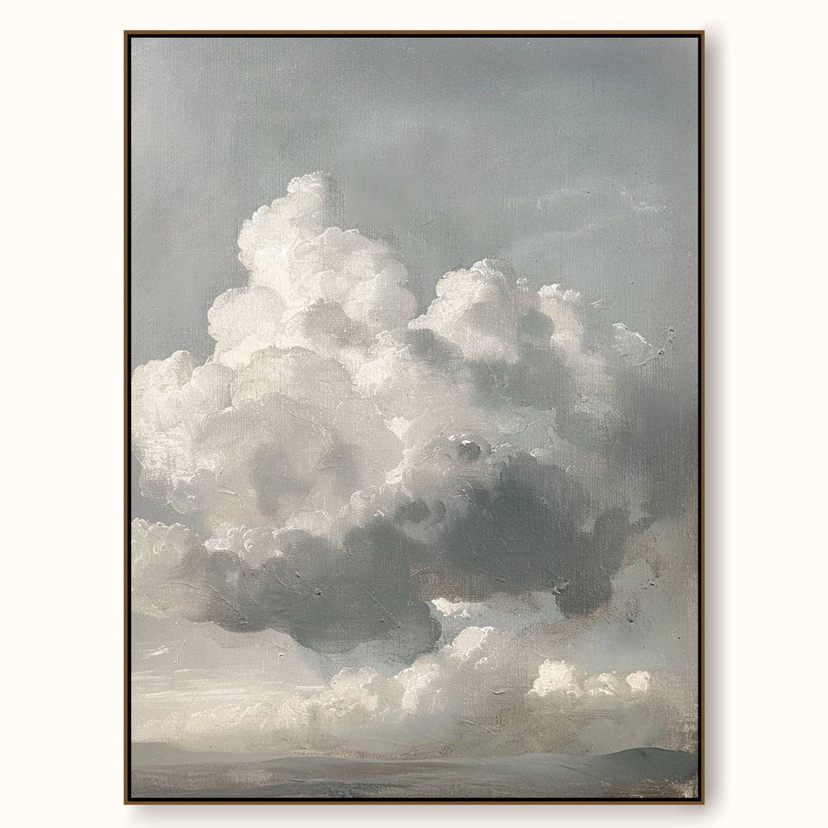 Vintage White Cloud Wall Art Cloudy Sky Oil Painting Cloudscape Wall Art Cloud Landscape Oil Painting