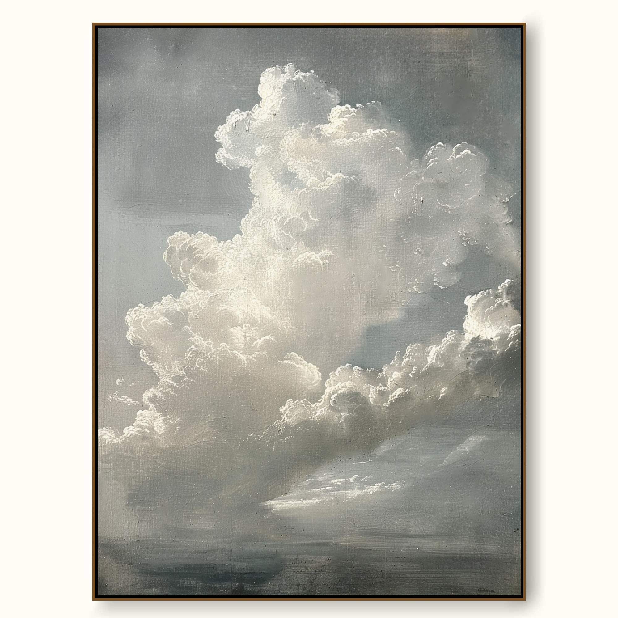 Vintage Cloud Painting Original Cloud Painting White Cloud Abstract Painting