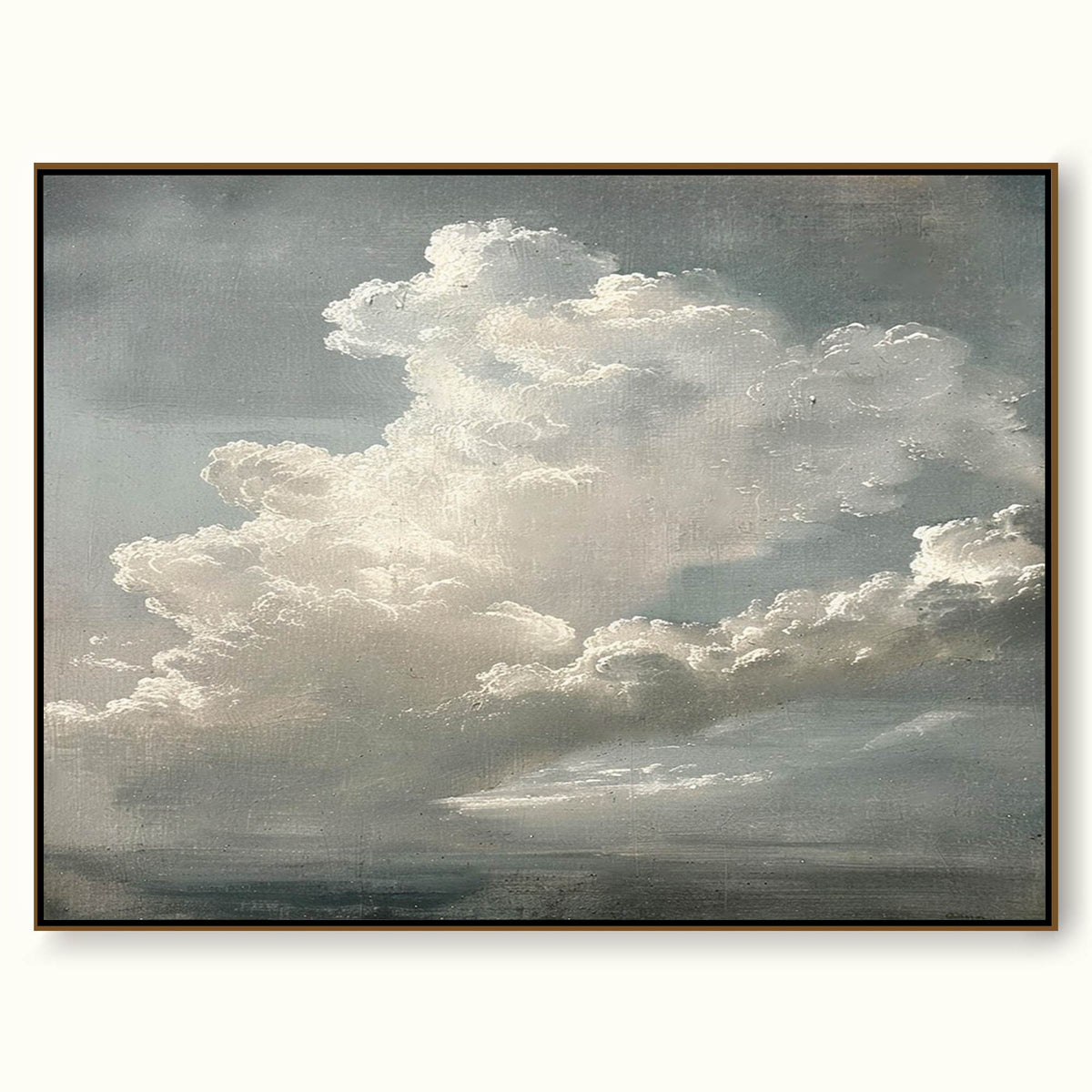 Horizontal Vintage Cloud Painting For Over The Bed Sanctuary Modern Serenity Art