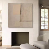 Beige And Brown Abstract Painting Minimalist Painting On Canvas Neutral Beige Painting