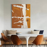Yellow And White Large Acrylic Abstract Minimalist Canvas Painting Framed For Living Room Decor