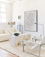 Original 3d Textured Wall Art White Flower Painting On Canvas Living Room Wall Art