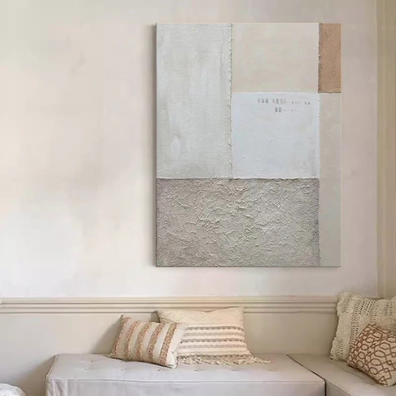 Beige Minimal Painting On Canvas Original Wabi Sabi Painting Boho Wall Art 3d Textural Painting