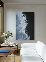 Texture Beach And Ocean Minimalist Canvas Painting Acrylic Framed For Living Room