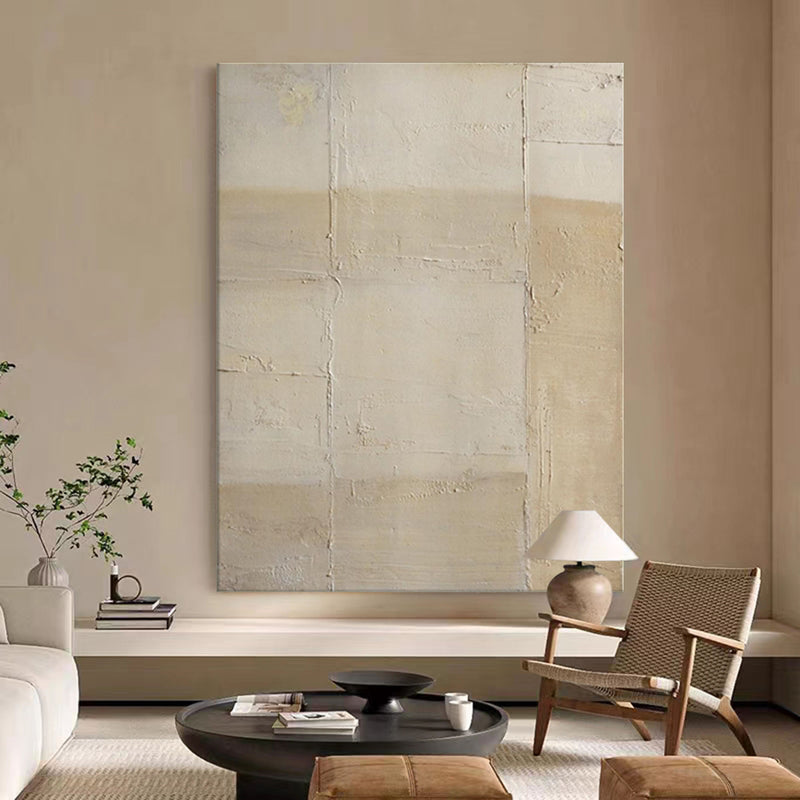 Brown And Beige Minimalist Wall Art 3d Textured Canvas Painting Original Beige And Brown Painting