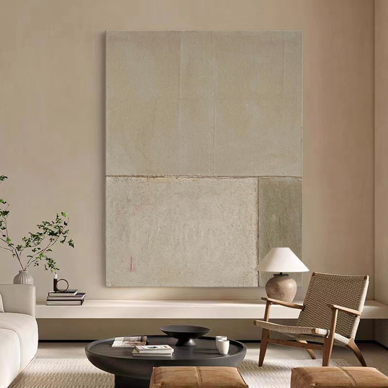 Wabi-Sabi Wall Art Beige Minimalist Canvas Art Large Neutral Wall Decor