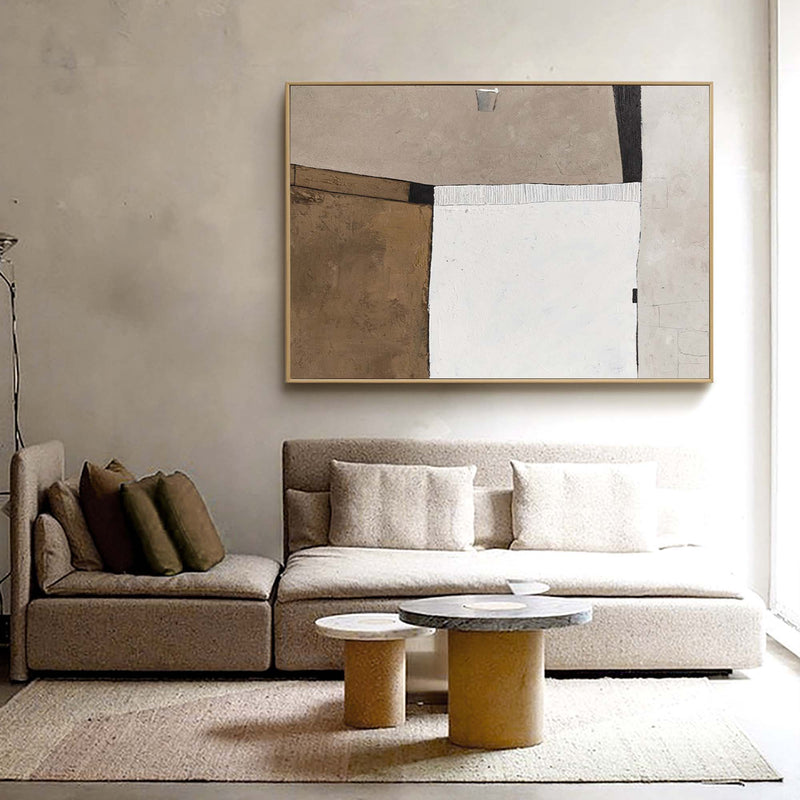 Modern Minimalist Painting Acrylic Framed Large Minimalist Horizontal Wall Art For Living Room