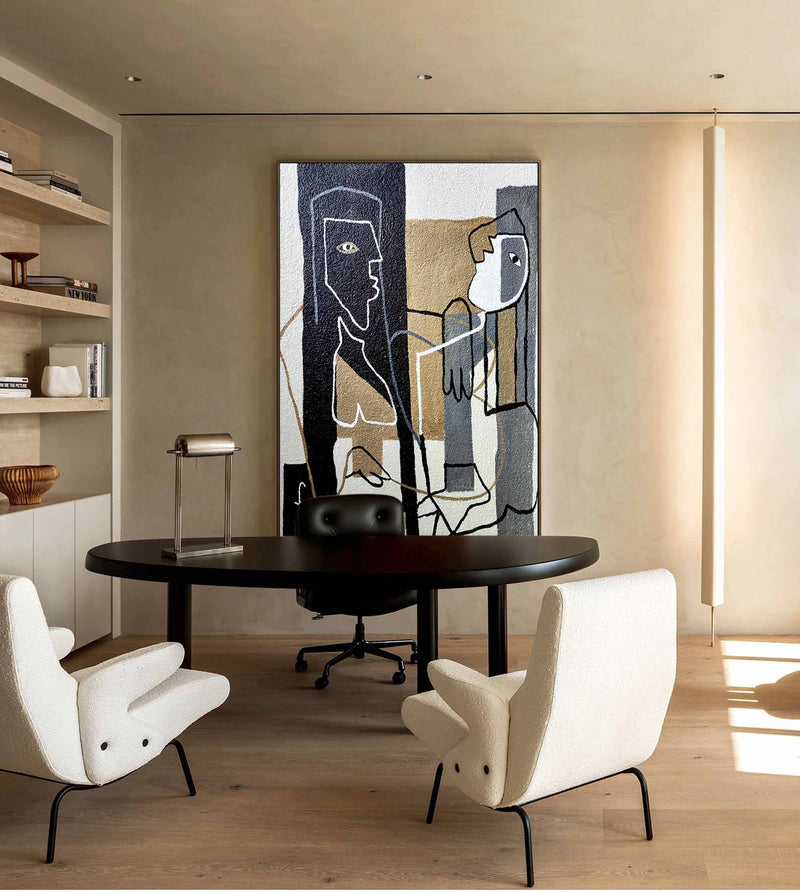 Vintage Minimalist Abstract People Art Framed Minimalist Canvas Art Nordic Minimalist Painting On Canvas