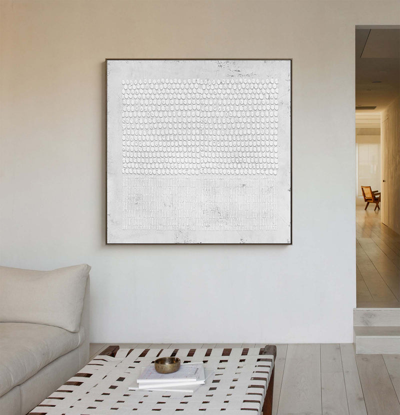 Minimalist White Painting Minimalist Textured Wall Art Contemporary Minimalist Art