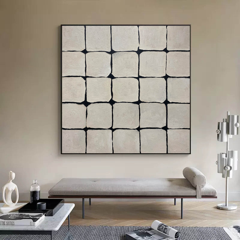 Framed Minimalist Black And White Wall Art Contemporary Minimalist Art For Living Room