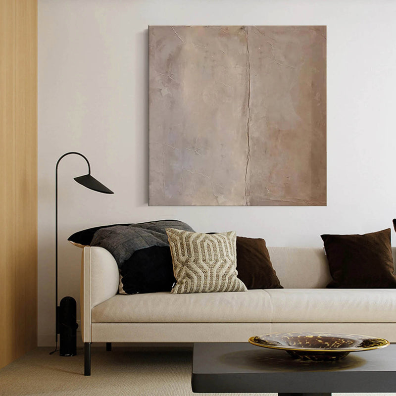 Pure Brown Minimalist Wall Art Brown Canvas Wall Art Brown 3d Textured Painting