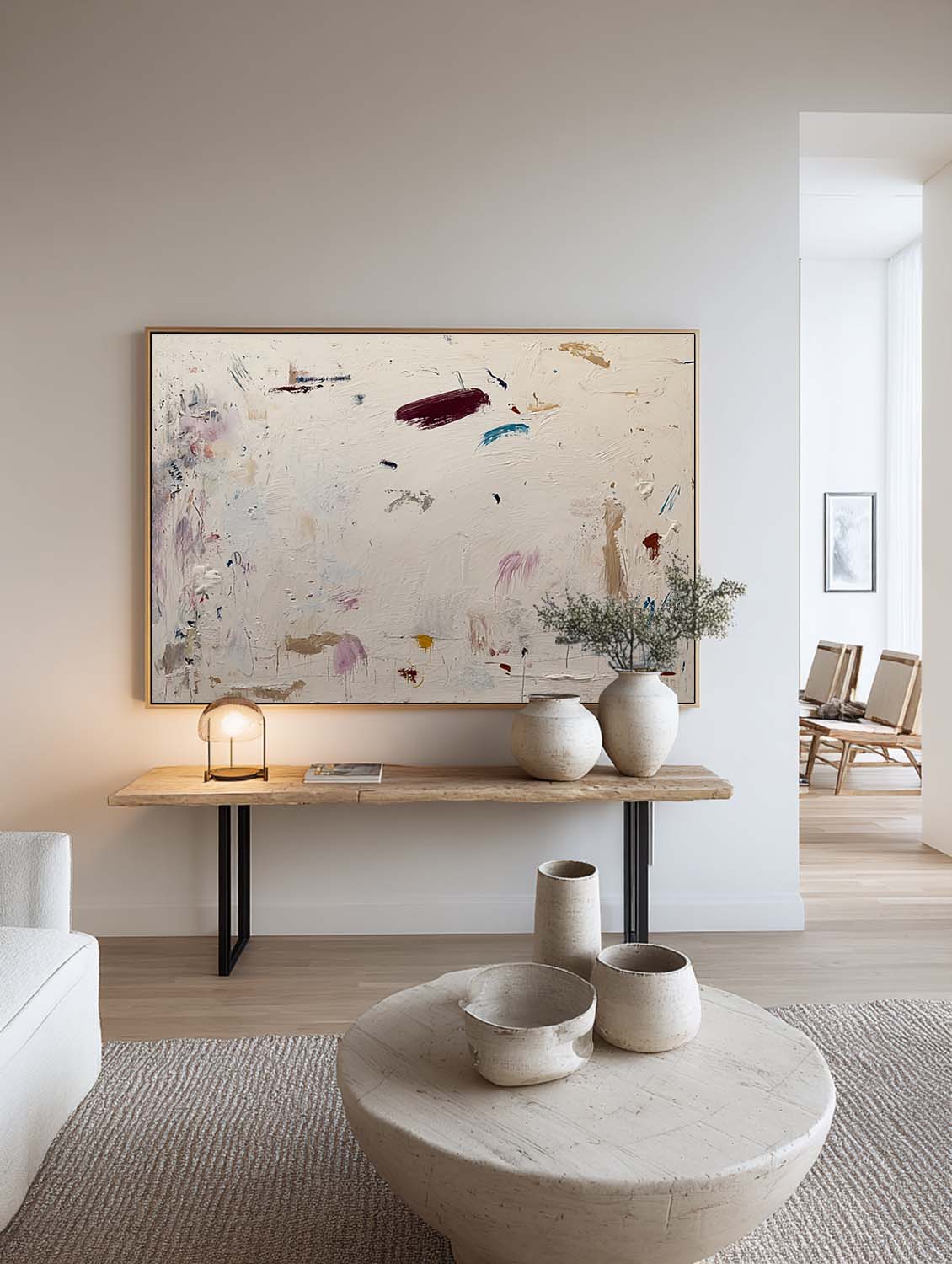 Minimalist Neutrals Graffiti Abstract Wall Art Original Beige And Gray Canvas Art Original Texture Canvas Art