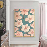 Pink Flower Painting Original Floral Painting Modern Textured Wall Art Minimalist Flower Painting