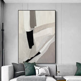 Grey And White Minimalist Painting Original Large Beige Abstract Painting