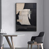 Large Minimalist Abstract Painting Black Gray Minimalist Painting On Canvas