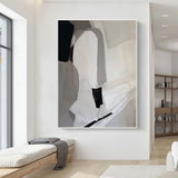 Grey and White Minimalist Painting On Canvas Large Minimalist Abstract Painting