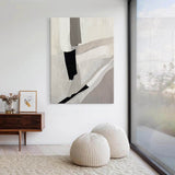 Grey And White Minimalist Painting Original Large Beige Abstract Painting