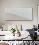 White Plaster Wall Art White Plaster Painting On Canvas Plaster Abstract Sand Beach Painting