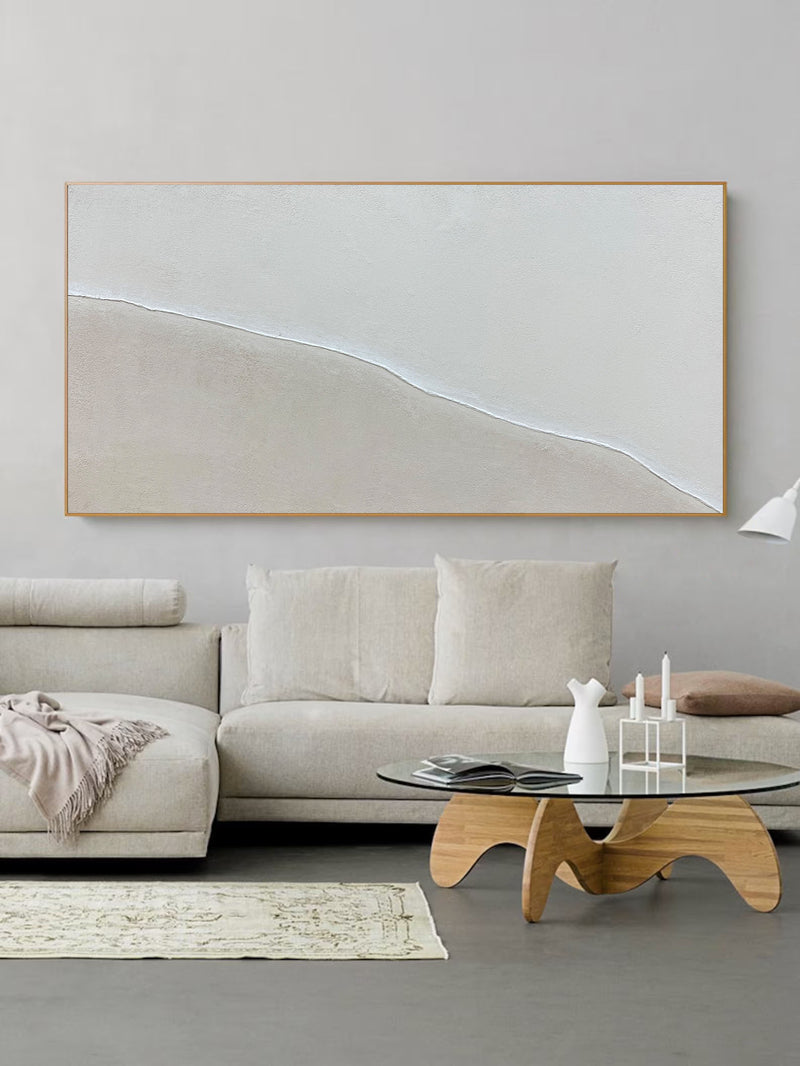 White Plaster Wall Art White Plaster Painting On Canvas Plaster Abstract Sand Beach Painting