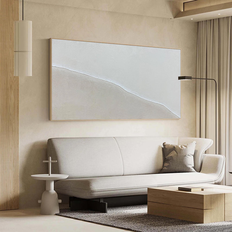 White Plaster Wall Art White Plaster Painting On Canvas Plaster Abstract Sand Beach Painting