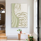 Green Flower Texture Painting Green 3d Texture Abstract Painting Green Abstract Wall Art