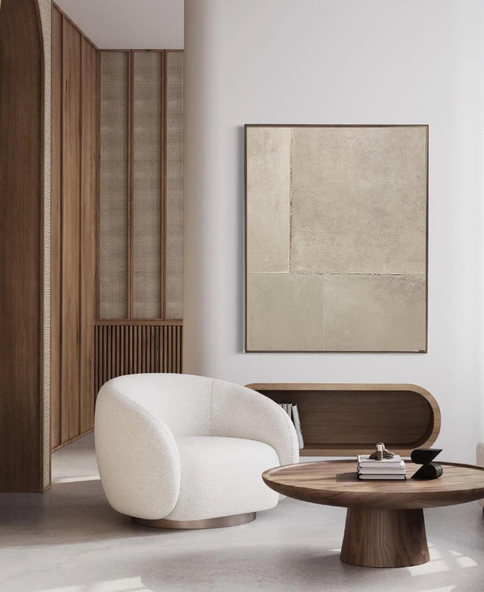 Beige Brown Textured Wall Art Original Brown Minimalist Painting Beige Minimalist Canvas Art