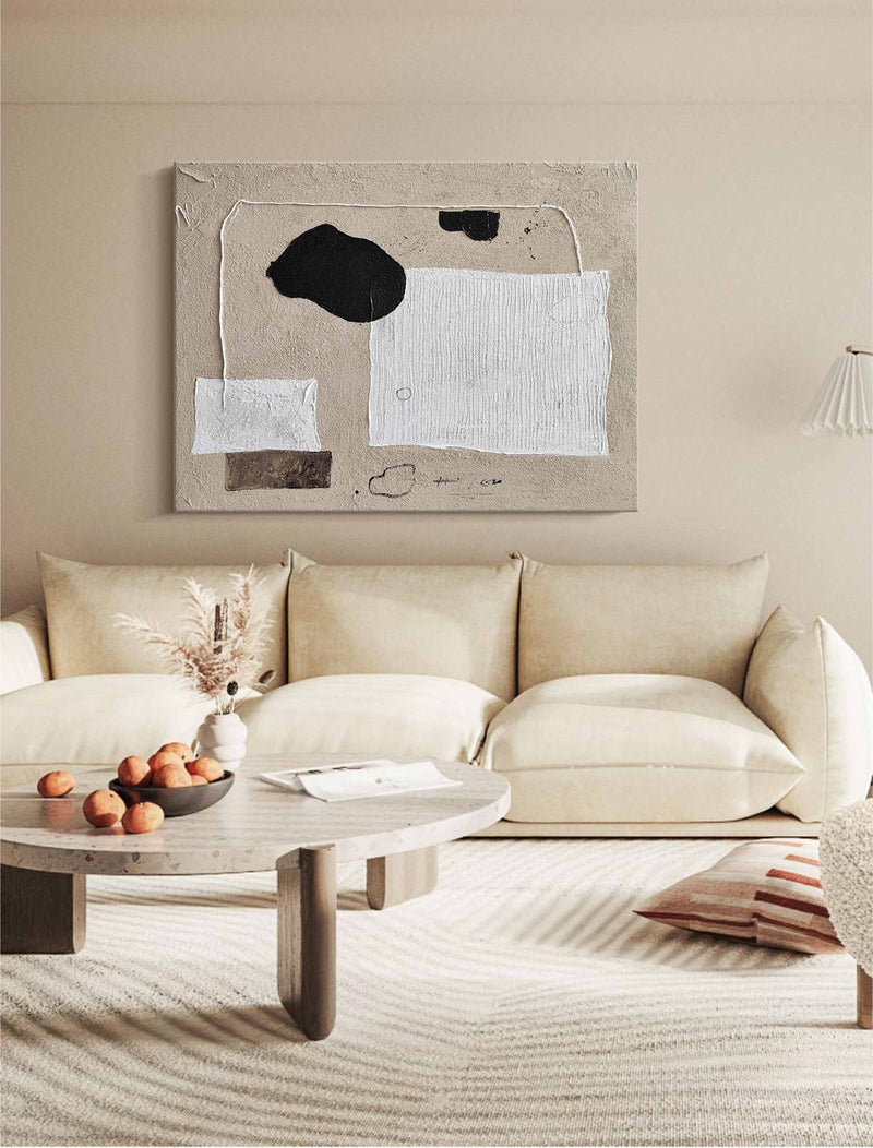 Minimalist Abstract Painting Framed Large Minimal Art Painting For Living Room