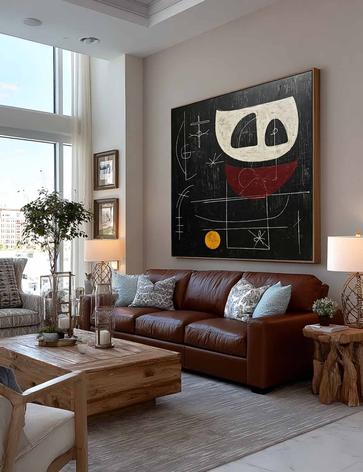 Square Black And Red Abstract Painting With Geometric Lines Square Black And Red Abstract Painting