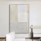 Pure White Textured Wall Art Pure Beige Canvas Art White 3d Textured Painting For Living Room