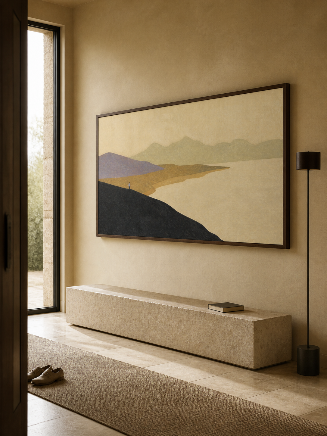 Minimalist Wall Art For Living Room Abstract Seascape In Earthy Tones Original
