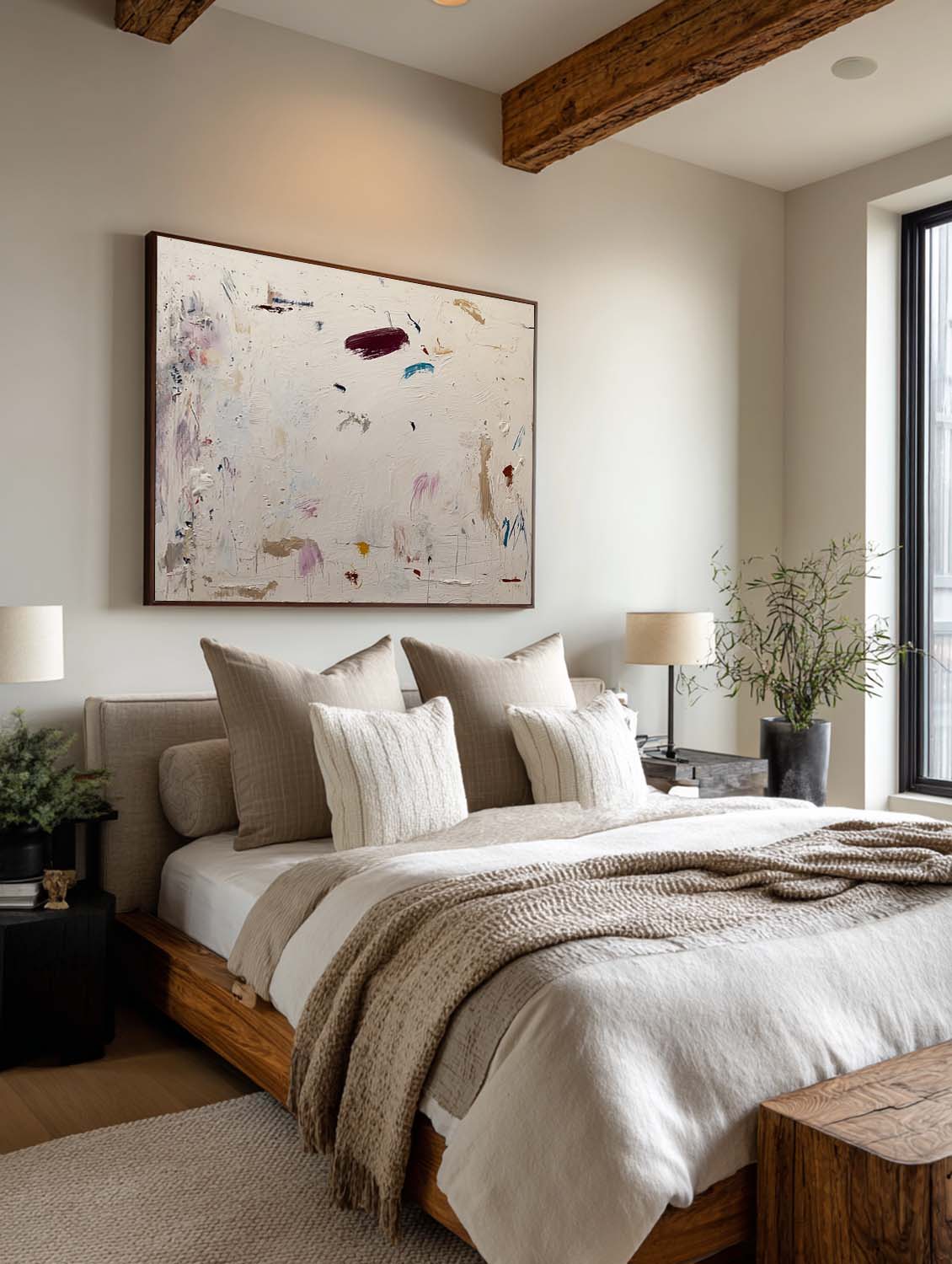 Minimalist Neutrals Graffiti Abstract Wall Art Original Beige And Gray Canvas Art Original Texture Canvas Art