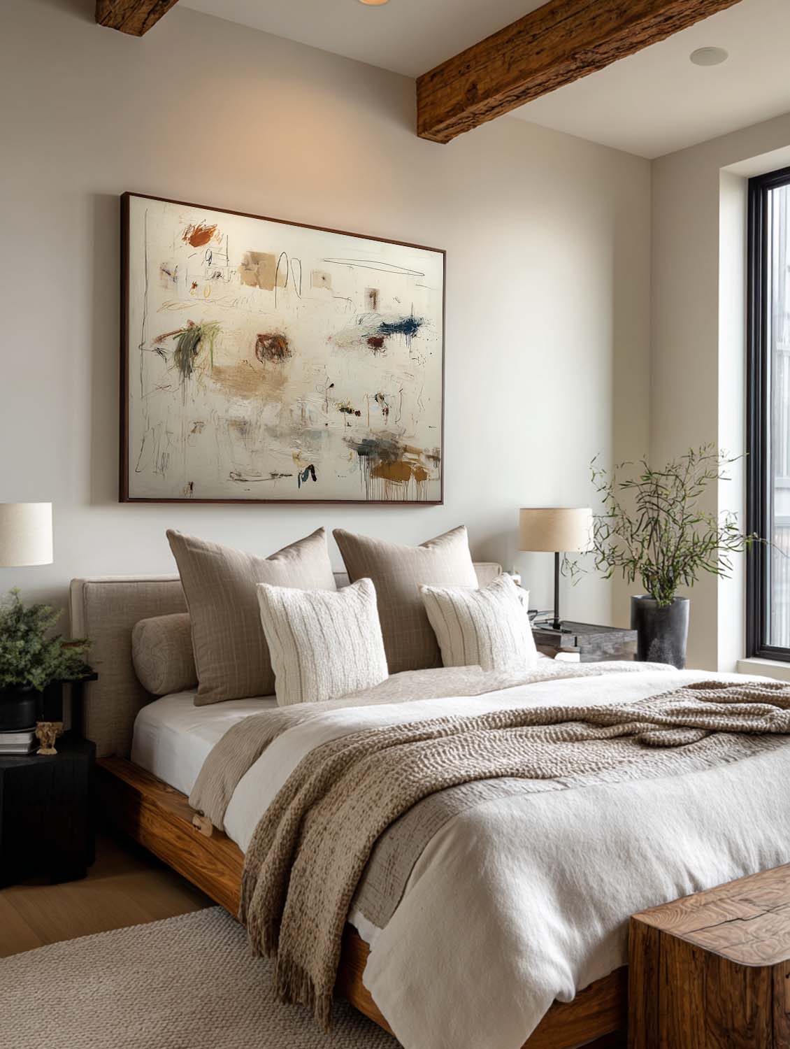 Original Beige Minimalist Abstract Painting Large Beige Abstract Graffiti Wall Art Minimalist Beige Canvas Painting