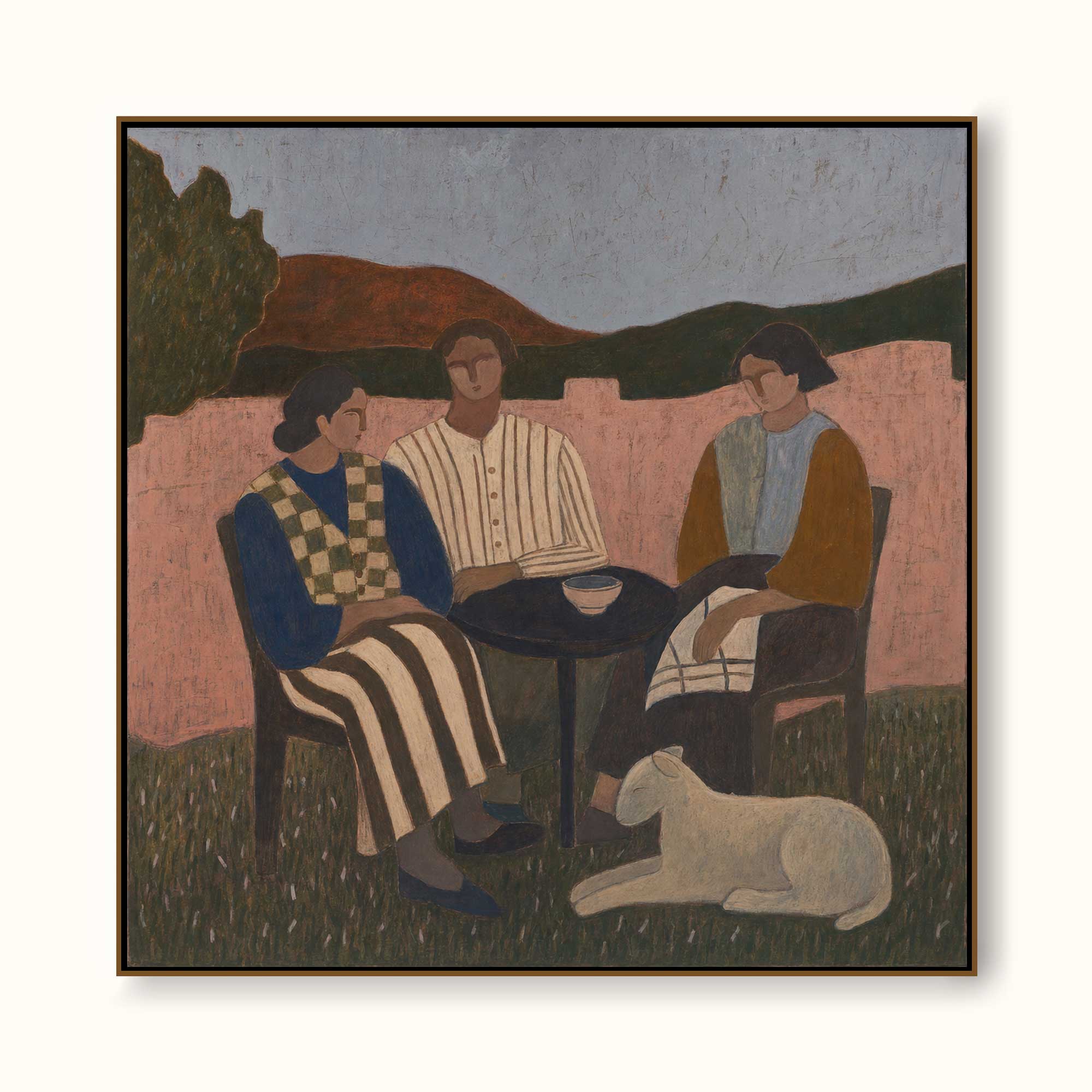 Vintage Folk Art Painting With Rustic Charm For Cozy Living Spaces