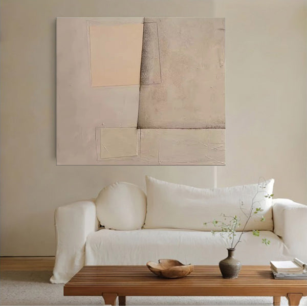 Beige And Brown Abstract Painting Minimalist Painting On Canvas Neutral Beige Painting