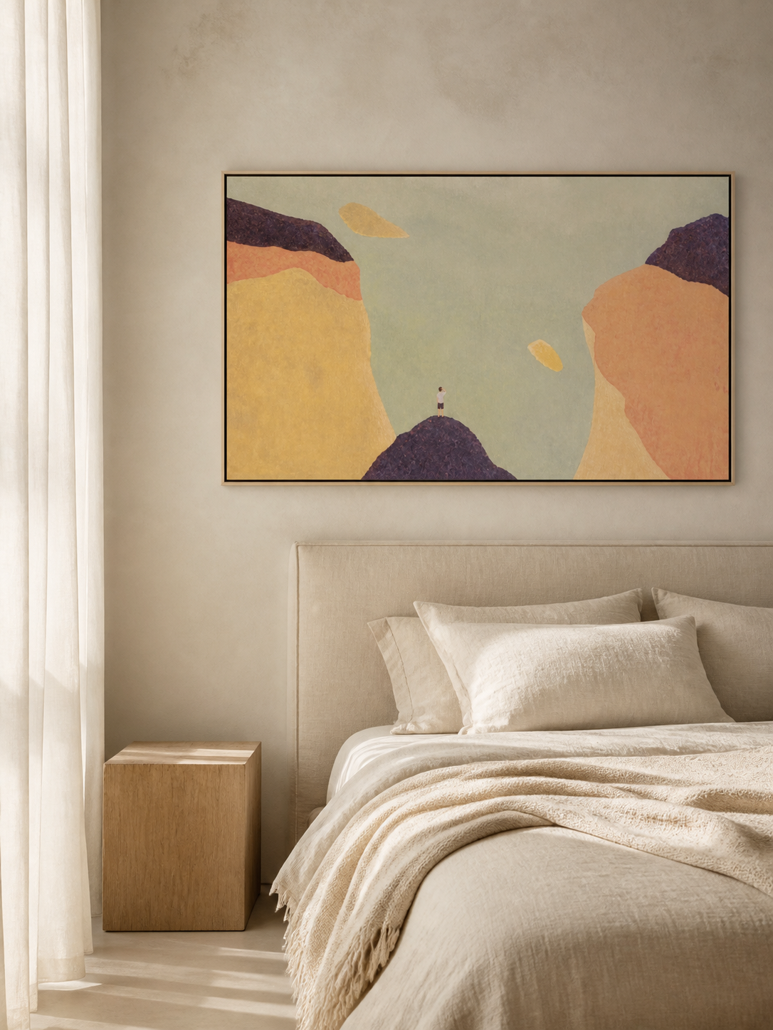 Minimalist Earth Tone Canyon Canvas Art Modern Landscape Wall Decor