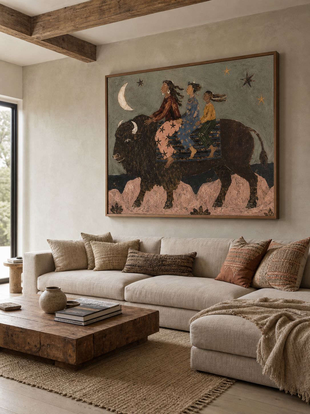 Rustic Luxury Villa Animal Painting Above Couch Large Texture Bohemian Wall Art Canvas