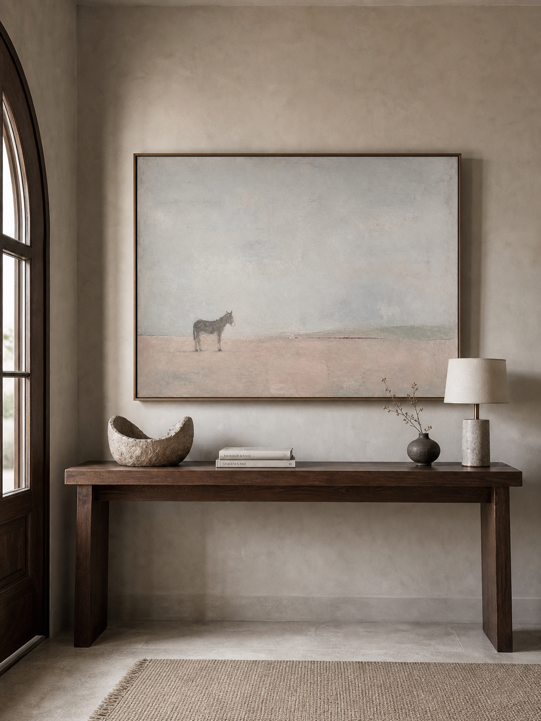 Rustic Minimalist Donkey Painting For Modern Farmhouse Wall Decor Art