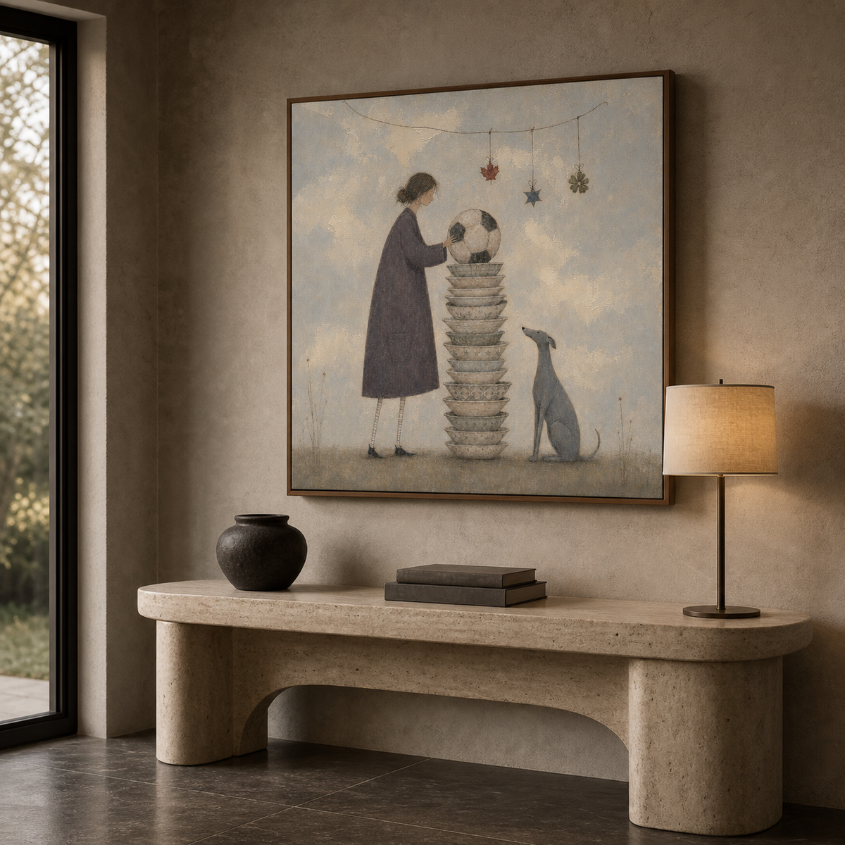 2026 World Cup Soccer Wall Art With Gentleman And Greyhound