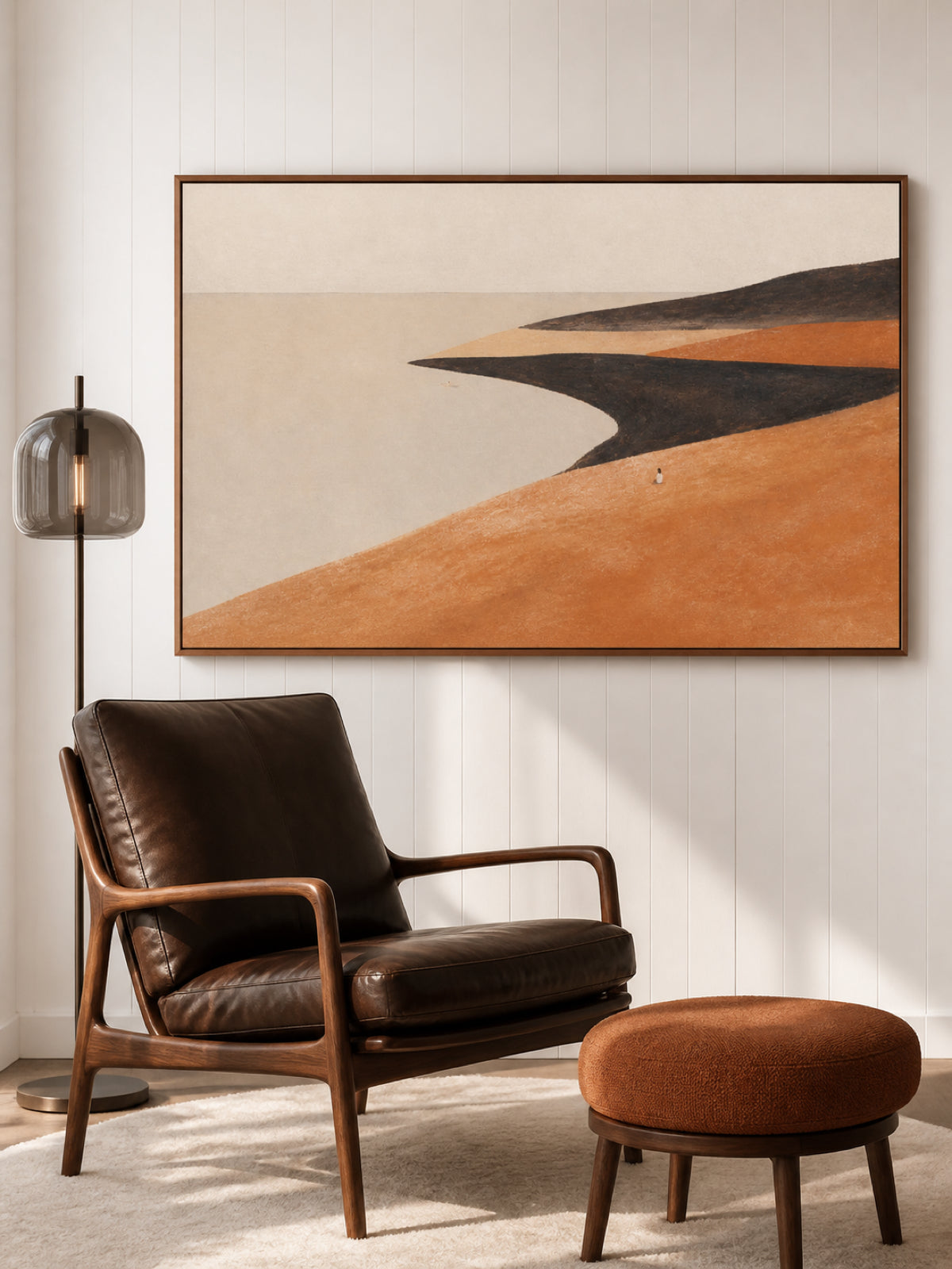 Minimalist Abstract Art Painting Organic Modern Decor With Warm Earth Tones