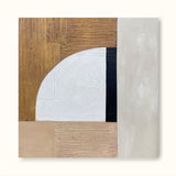 Modern Brown And White Wall Art For Living Room Beige Minimalist Art Minimalist Geometric Painting