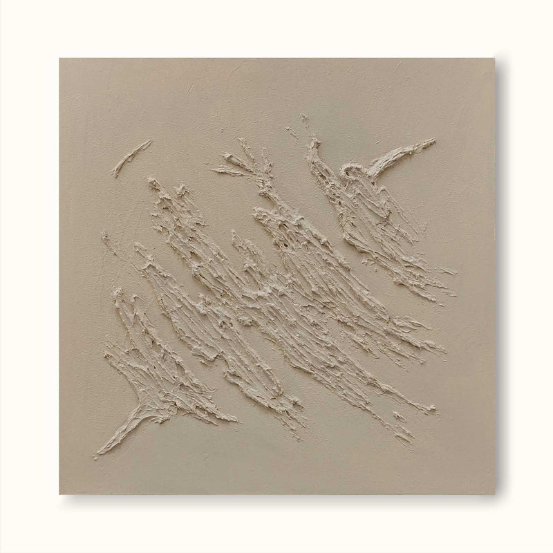 Beige Minimalist Abstract Painting Acrylic Texture Contemporary Minimalist Canvas Art Wall Decor