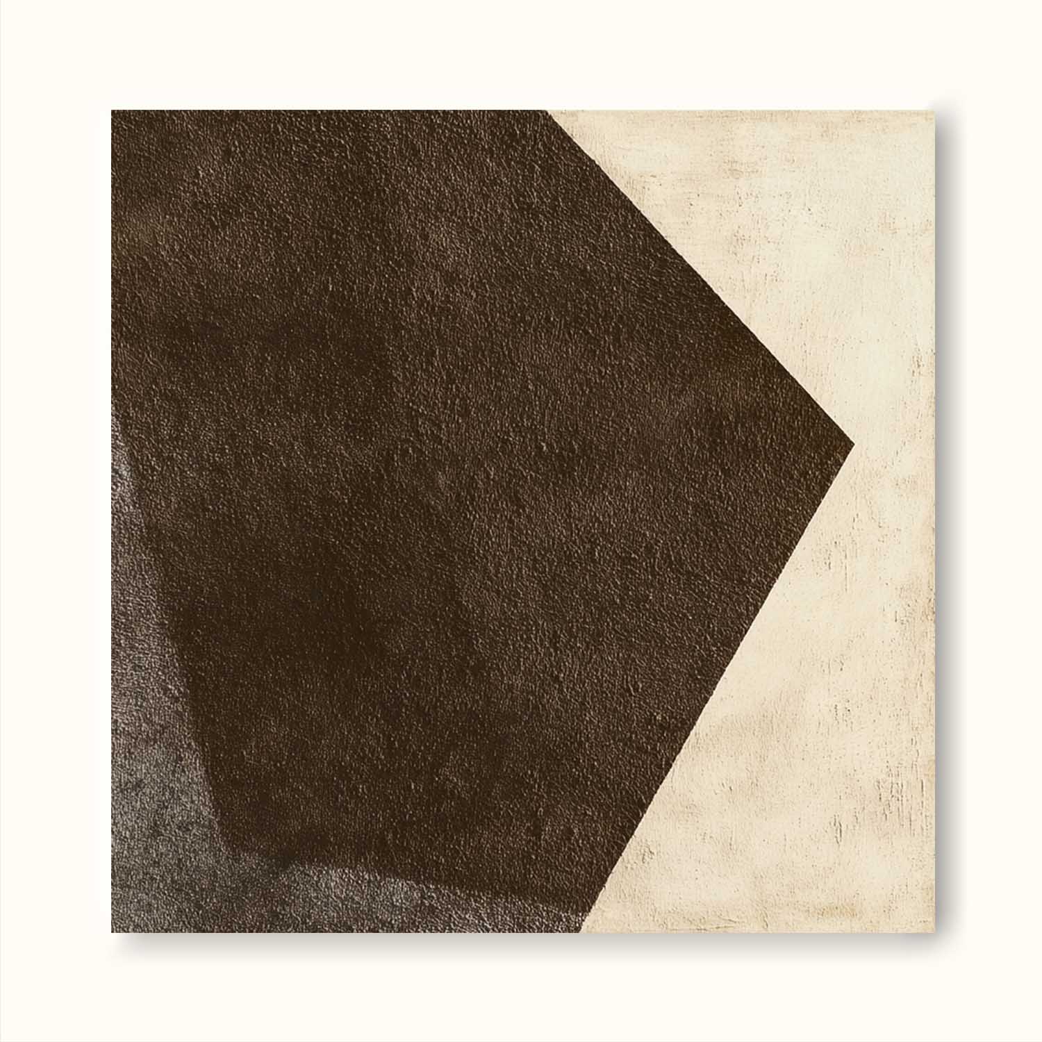 Large Brown And White Geometric Oil Painting Minimalist Brown Oil Painting On Canvas Neutral Brown Canvas Wall Art