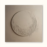 Minimalist Beige Circle Texture Wall Art Large Beige Abstract Painting Beige Wabi Sabi Wall Art