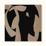 Beige And Black Minimalist Oil Painting Large Brown And Black Minimalist Abstract Painting
